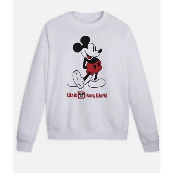 Walt Disney World Sweater Adult XL White/Red Mickey Mouse Standing Parks - Picture 1 of 5